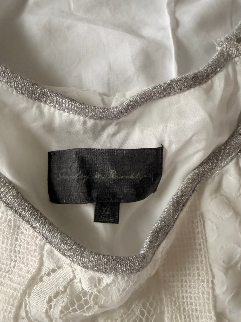 Anthropologie | Sunday in Brooklyn Panel Raglan Long-Sleeve Top Gray & White - Picture 5 of 6